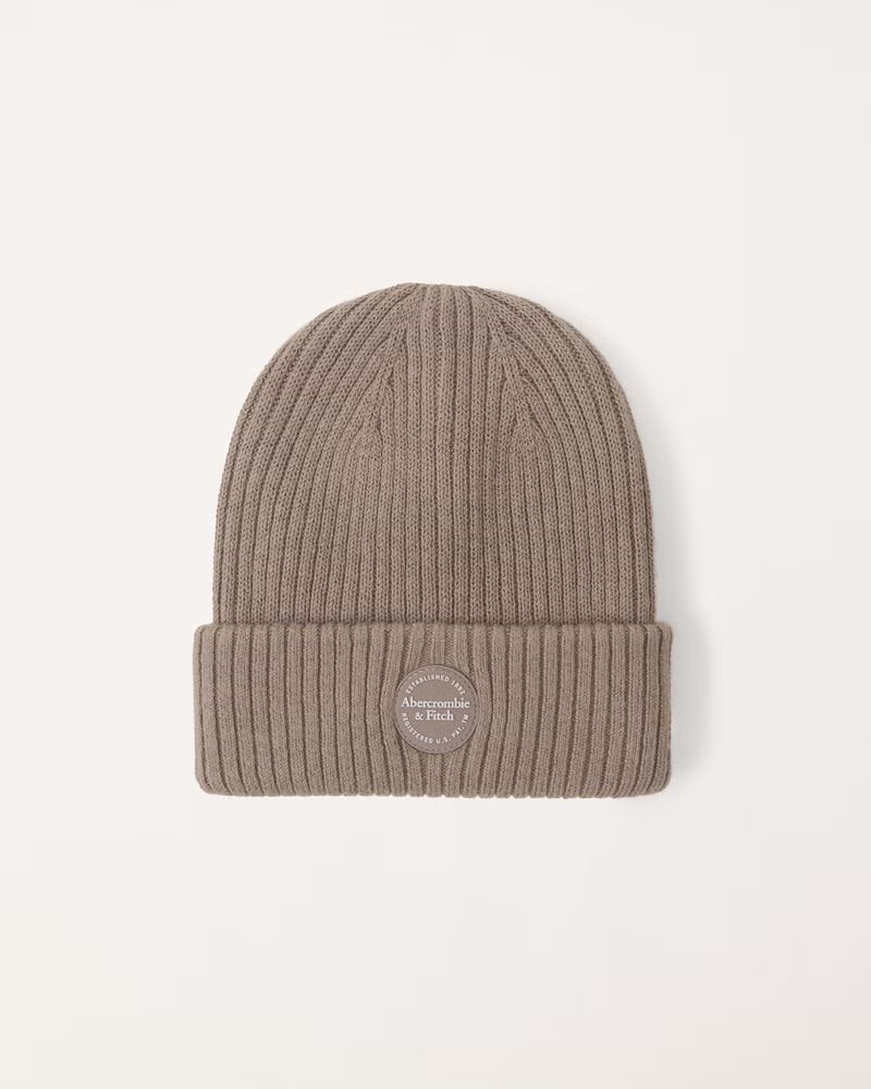 logo knit beanie | Abercrombie & Fitch (US)