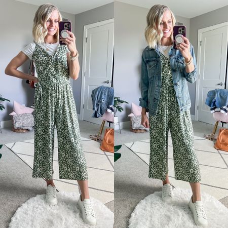 What I wore! Easy mom outfit idea that is also great for travel! 
Jumpsuit- xs/petite
Jacket- xs (THRIFTY20 for 20% off) 
Shoes- 7.5
T-shirt- not linkable, linked similar 

#LTKSeasonal #LTKstyletip #LTKsalealert