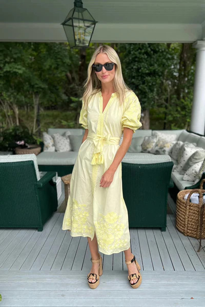 Short Sleeve Coatue Caftan - Buttercup | Julia Amory