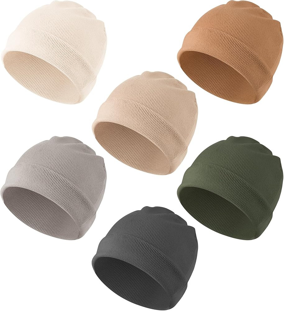 Konssy 6 Pack Baby Beanie Hats for Unisex, Toddler Beanies Baby Girl Boy Hat Warm Cap for Baby, I... | Amazon (US)