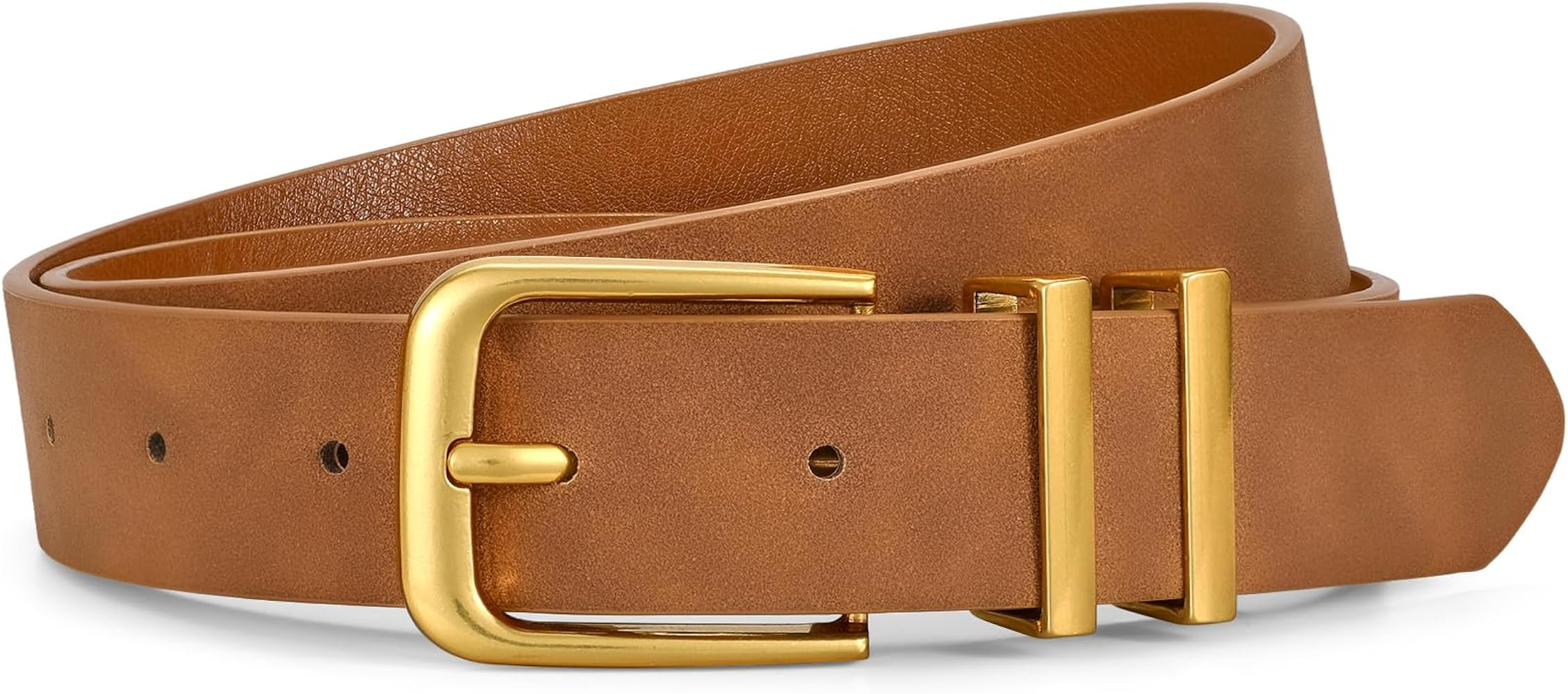 VONMELLI Women's Soft Faux Leather Belt for Jeans Pants Dress Fashion Ladies Waist Belt with Gold... | Amazon (US)