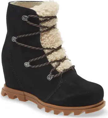Joan of Arctic III Genuine Shearling Trim Waterproof Wedge Boot | Nordstrom