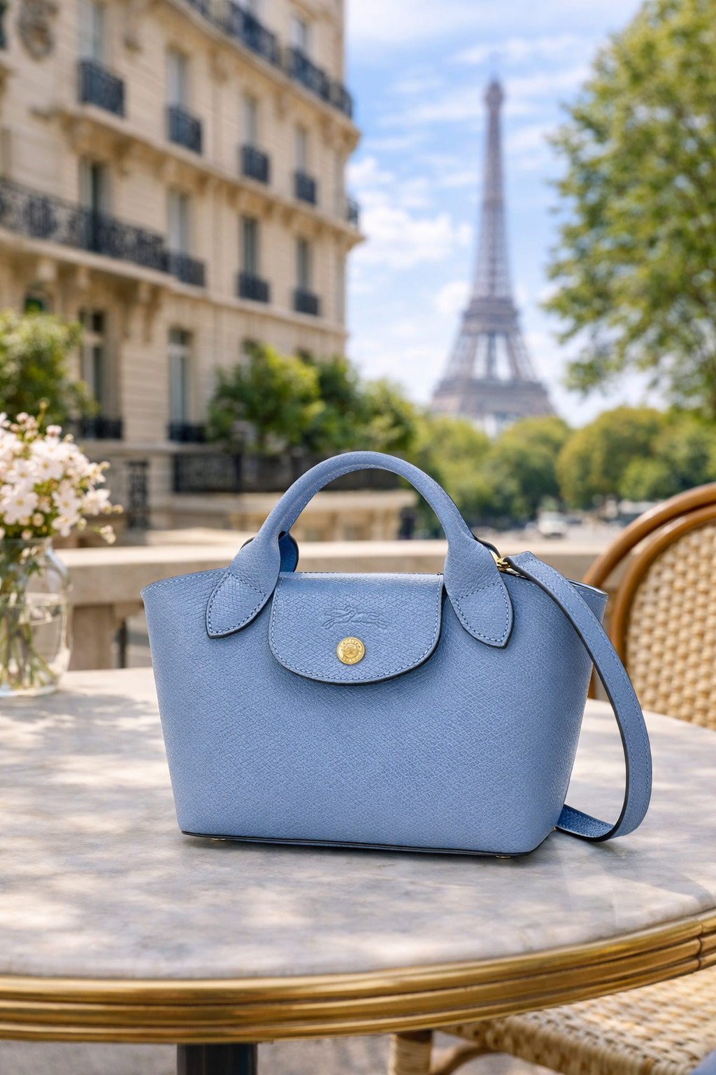 Sitting pretty in blue 💙 I love this Longchamp épure bag so much!  

 #LTKootd #LTKSeasonal #LTKOver40