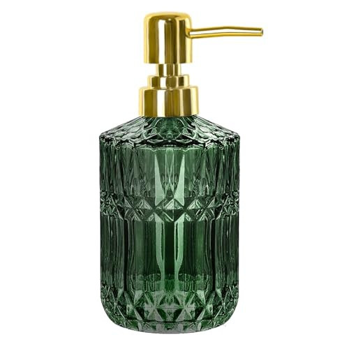 Green Soap Dispenser with Pump, Refillable Liquid Hand Soap Dispenser wiht Gold Plastic Pump for Kitchen, Bathroom | Amazon (US)