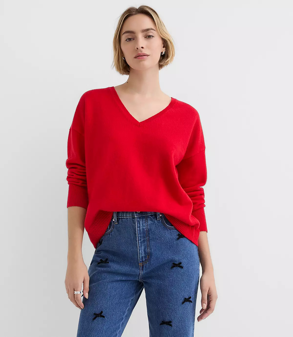 V-Neck Relaxed Everyday Sweater | LOFT