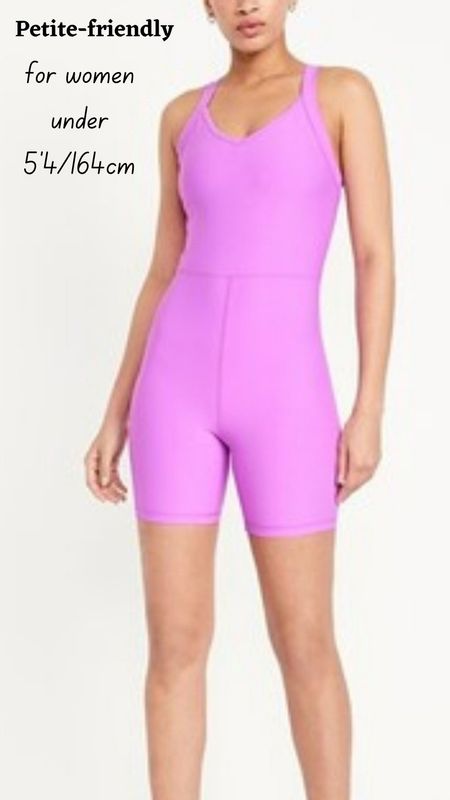 Purple sleeveless romper for Petite women from Old Navy.

#LTKstyletip #LTKfindsunder50