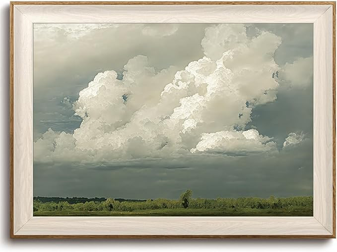 KISSFOX Framed Wall Art Vintage Wall Decor Landscape Canvas Art Cloud Pictures Forest Paintings R... | Amazon (US)