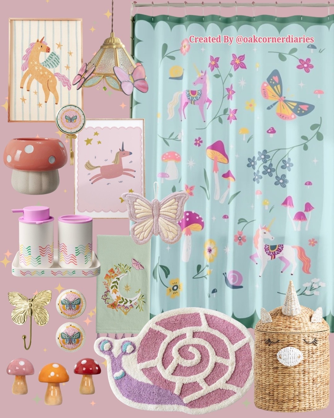 ✨ A whimsical fairy garden bathroom with unicorns, butterflies, mushrooms, florals, and pastel magic. Every detail feels straight out of a storybook. Save for your next kids' bathroom makeover! 🦄🍄🦋 #cottagecore #homedecor #kidsbathroom #whimsicaldecor

#LTKKids #LTKHome #LTKSaleAlert
