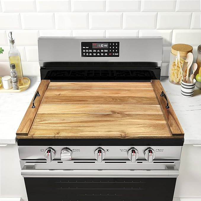 GASHELL Noodle Board Stove Cover with Handles for Electric, Gas Stove Top (Acacia) | Amazon (US)