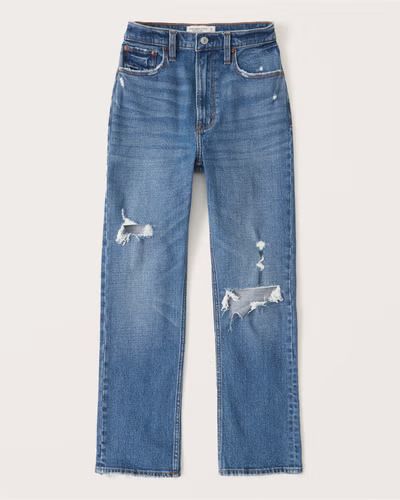 Women's Ultra High Rise Ankle Straight Jeans | Women's Clearance | Abercrombie.com | Abercrombie & Fitch (US)