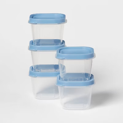 10pc (Set of 5) 2c Plastic Food Storage Container Set Blue - Room Essentials™ | Target
