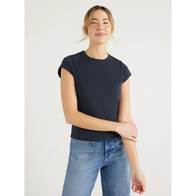 Free Assembly Women's Cap Sleeve Tee, Sizes XS-XXXL | Walmart (US)