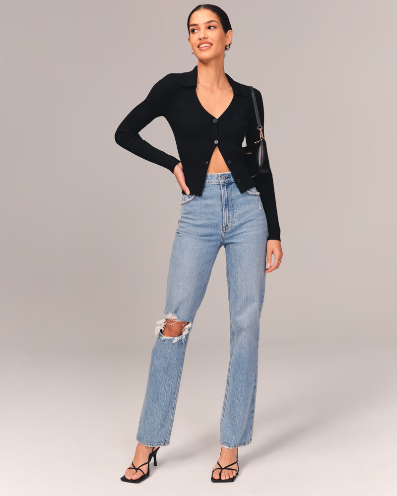 90s Ultra High Rise Straight Jeans | Abercrombie & Fitch (US)
