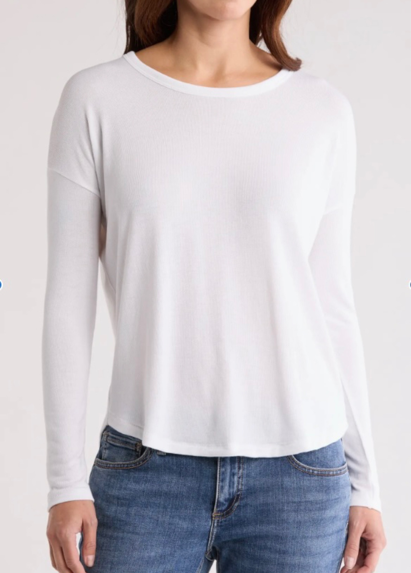 Elevated long sleeve T-shirt. Capsule wardrobe essential. Also comes in black camel and olive. On major sale under $50. If between sizes size down. 

#LTKFindsUnder100 #LTKFindsUnder50 #LTKSaleAlert