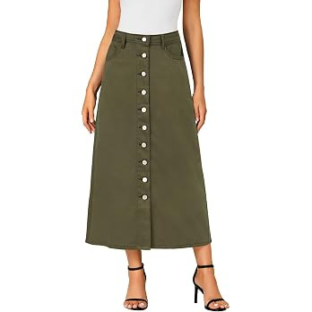 Women's High Waisted Long Denim Skirt | Amazon (US)