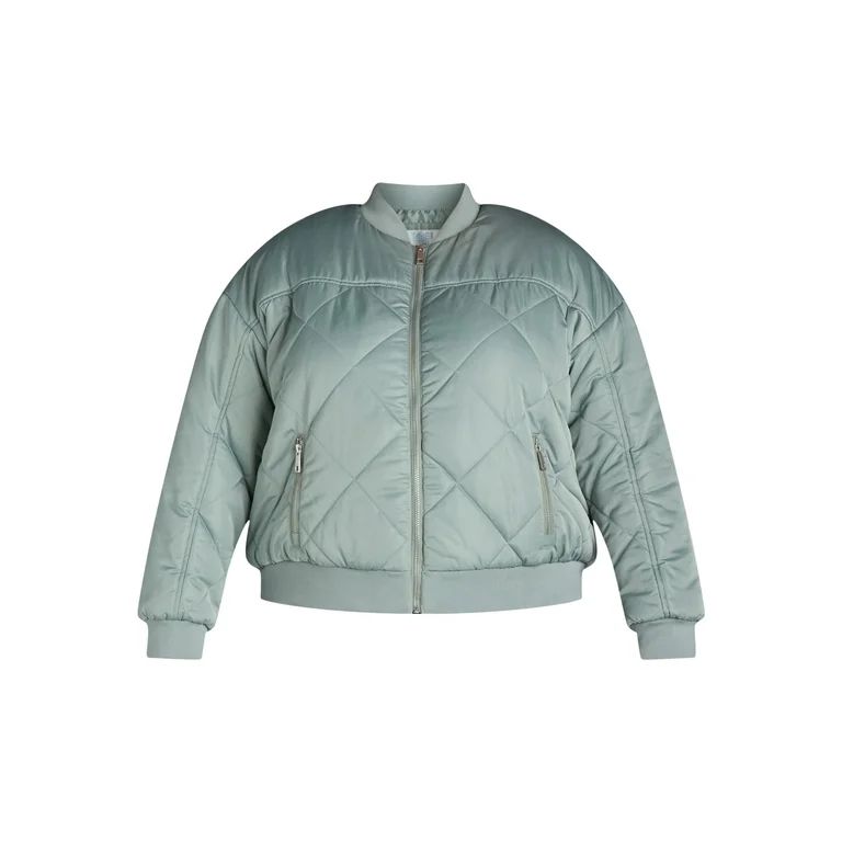 Time and Tru Women's and Women’s Plus Size Quilted Bomber Jacket, Sizes XS-3X | Walmart (US)