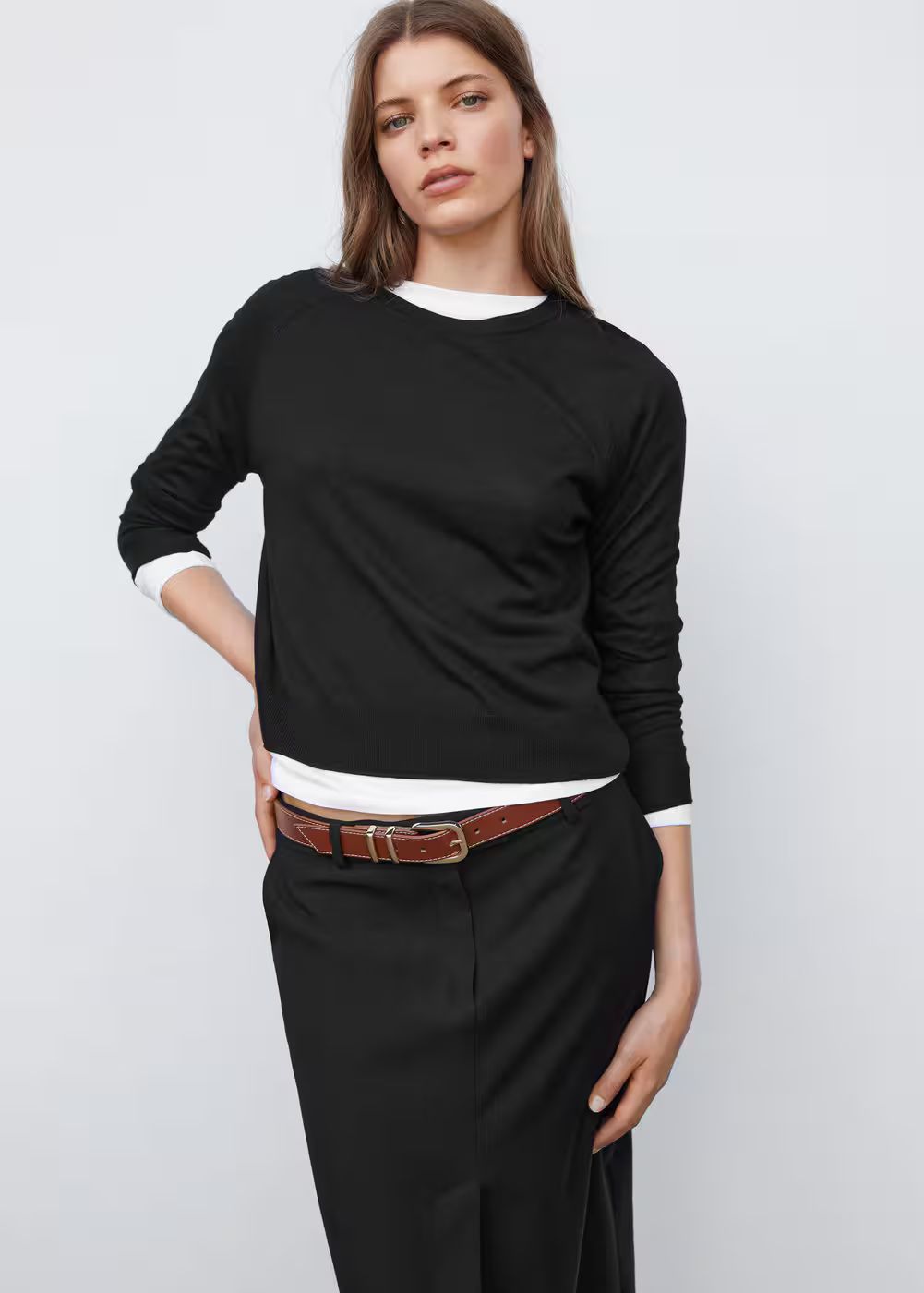 Fine-knit round-neck sweater -  Women | Mango United Kingdom | MANGO (UK)