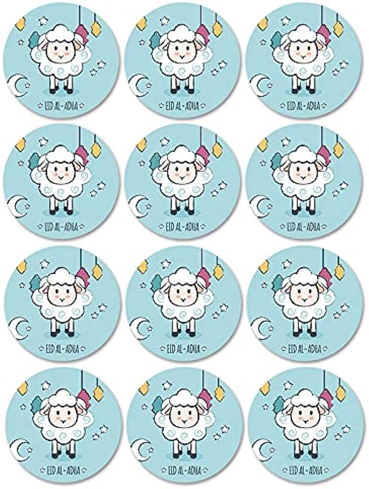 SWYOUN 96PCS Eid Al Adha Sheep Design Stickers Party Decorations Islamic Muslim Party Supplies (B... | Amazon (US)
