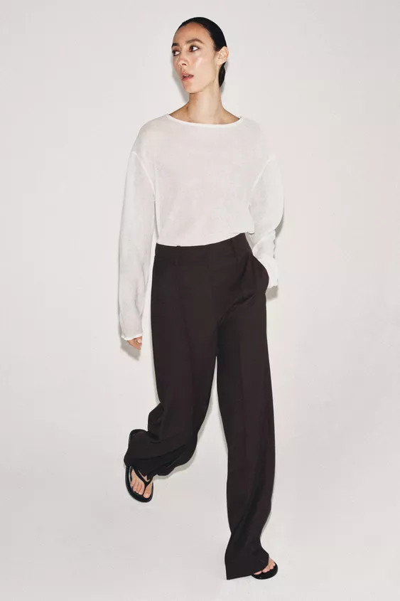 PANTALON MINIMAL WIDE LEG ZW COLLECTION | Zara US