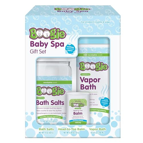 Boogie Spa Kit, Includes Boogie Kids Bath Salts, Eucalyptus, 15 oz (Pack of 1) Vapor Bath 10 Fl oz (Pack of 1) Chest Rub Stick 0.49 oz (Pack of 1) | Amazon (US)