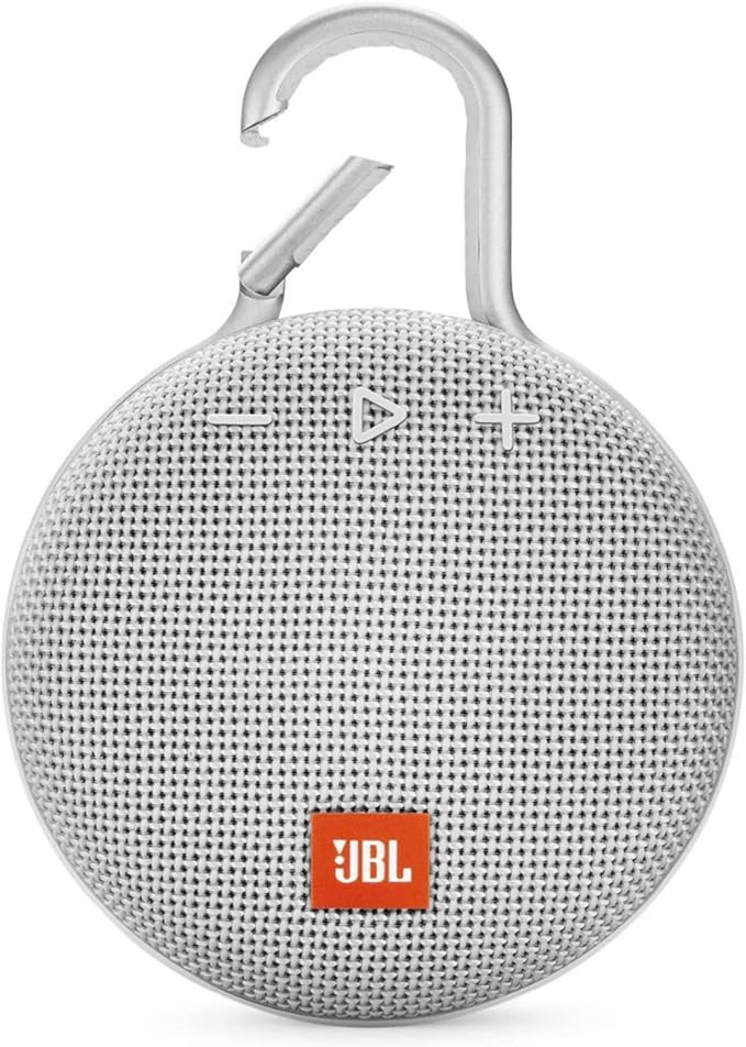 JBL Clip 3, Steel White • Waterproof • Durable & Portable • Bluetooth Speaker • Up to 10 ... | Amazon (US)