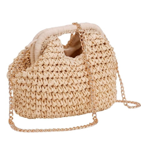 Spencer Straw Clutch Bag Crossbody Bag for Women Summer Satchel Purse Fashion Woven Top Hanlde Handbags for Beach Vacation | Walmart (US)