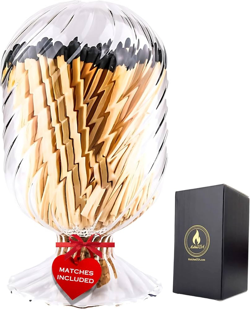 Great for Valentines Day Gift! | Includes Color Matches | Helix Shaped Glass Matches Cloche | Spi... | Amazon (US)