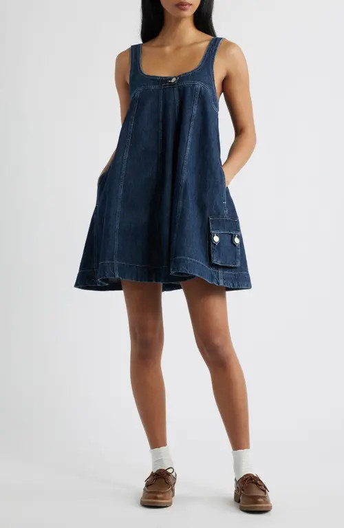 Damson Madder Immy Denim Minidress in Blue at Nordstrom, Size 14 Us | Nordstrom