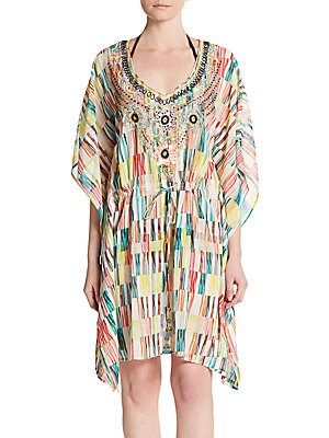 Beaded Drawstring Caftan Cover-Up | Saks Fifth Avenue OFF 5TH