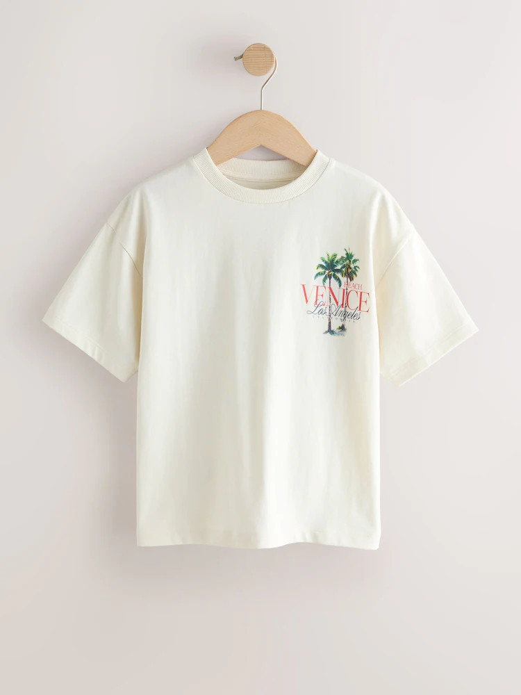 Ecru Skate Back Print Short Sleeve Graphic T-Shirt (3-16yrs) | Next US