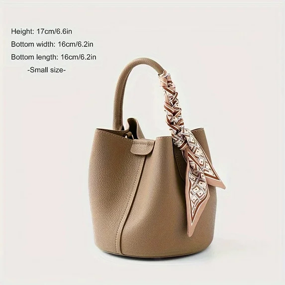 MICHROE Genuine Leather Bucket Bag Stylish Solid Color Handbag Women‘s Mini Crossbody Bag | Walmart (US)