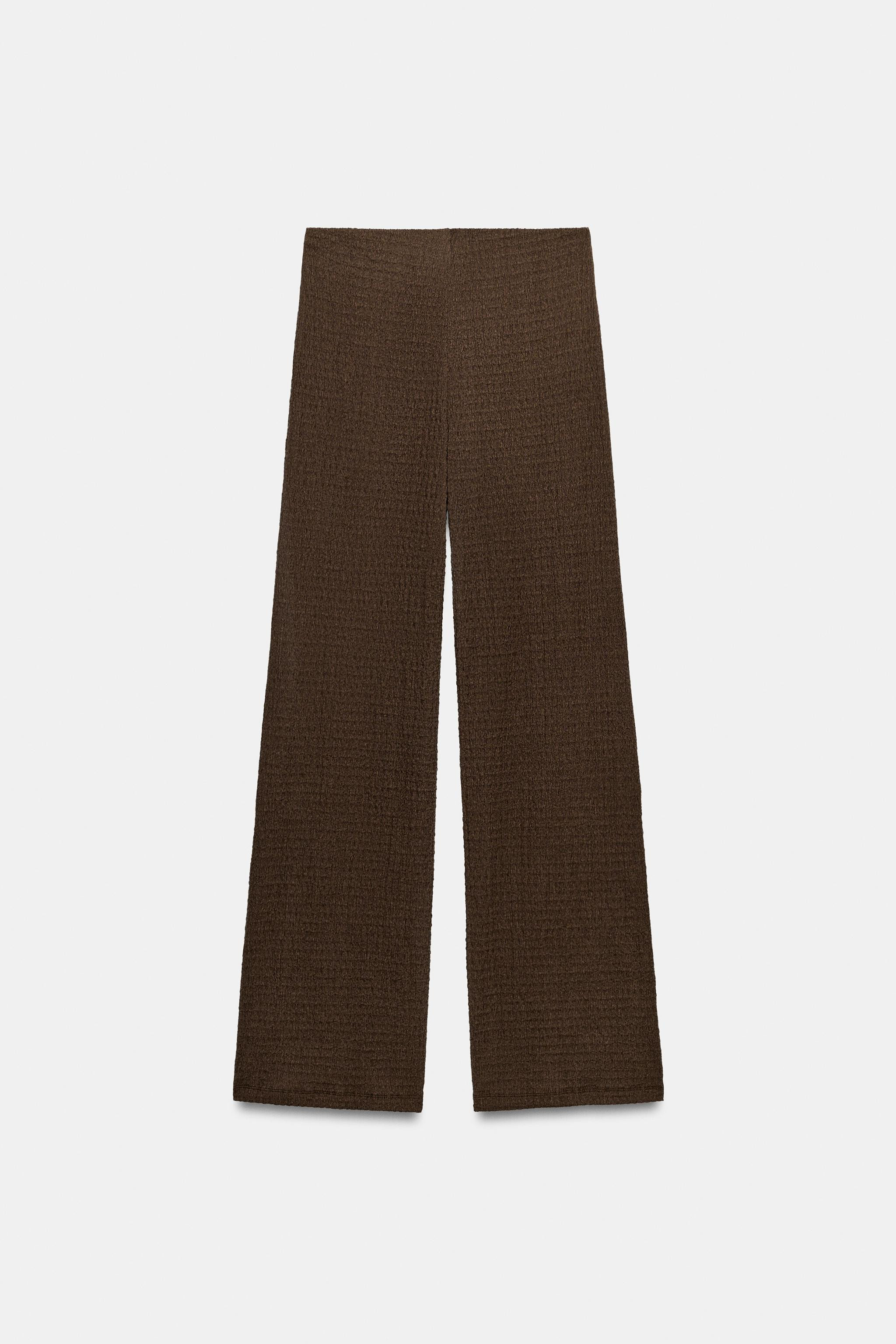 TEXTURED STRAIGHT-LEG TROUSERS | Zara UK