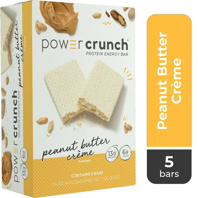 Power Crunch Original Protein Energy Bars, Peanut Butter Creme, 5 Ct Box, 1.4 oz | Walmart (US)