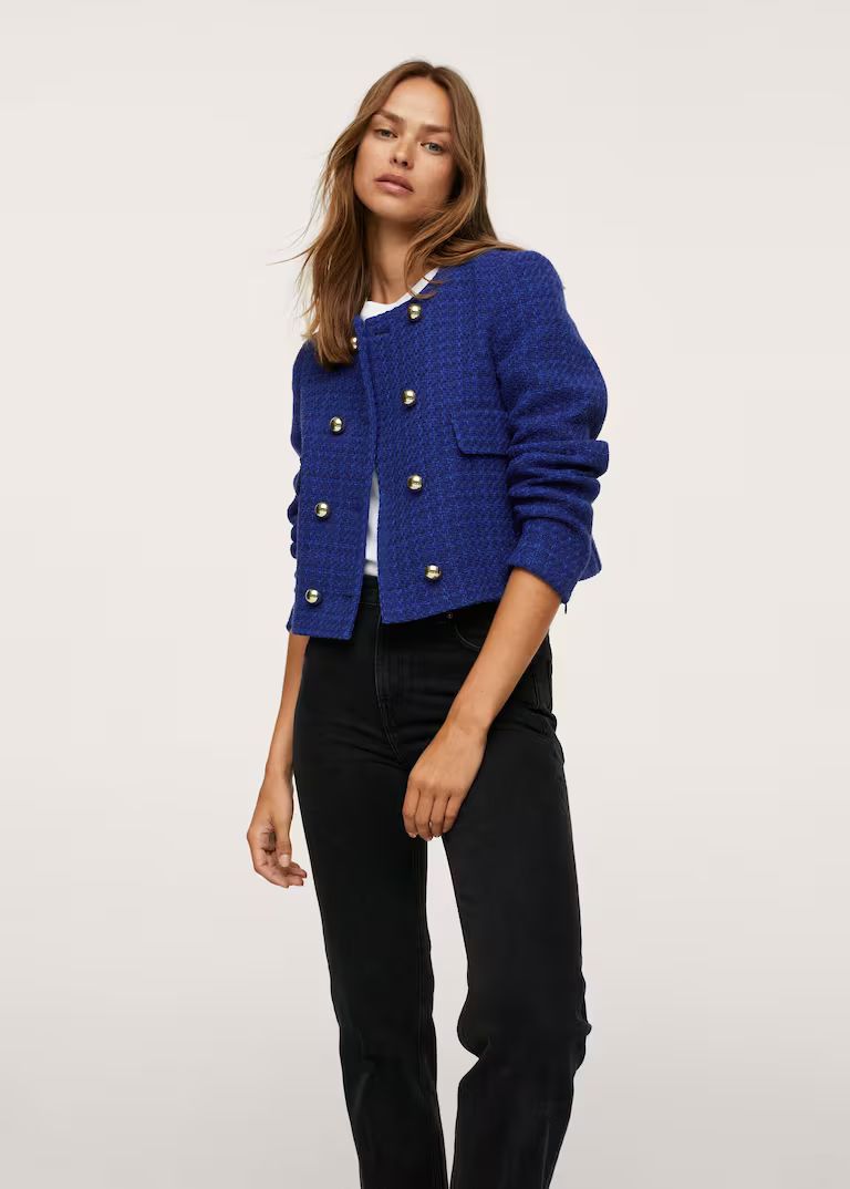 Crop tweed jacket -  Women | Mango USA | MANGO (US)