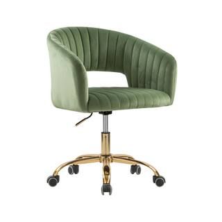 Green Velvet Morden Cute Upholstered Task Chair | The Home Depot