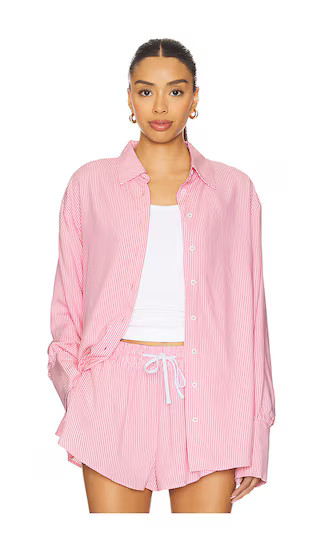 Shirlie Button Down Top in Pink Stripe | Revolve Clothing (Global)