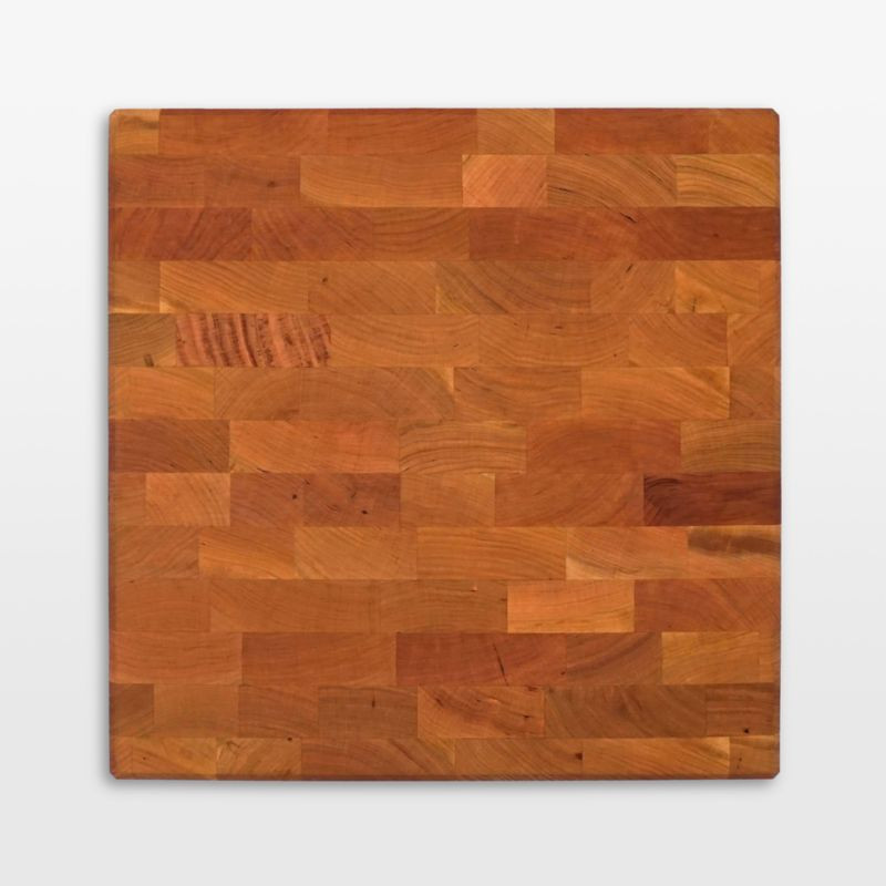 JK Adams Professional End Grain Cherry Square Cutting Board, 16"x16"x2" | Crate & Barrel | Crate & Barrel