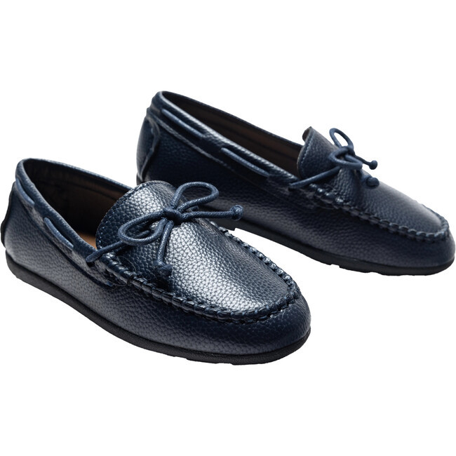 Moustache | Faux Leather Laced Loafers, (Navy Blue, Size Toddler US 9 / EU 25) | Maisonette | Maisonette