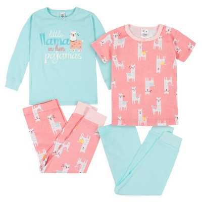 Gerber Infant & Toddler Girls' Snug Fit Cotton Pajamas, 4-Piece Set, Llama, 24 Months | Target