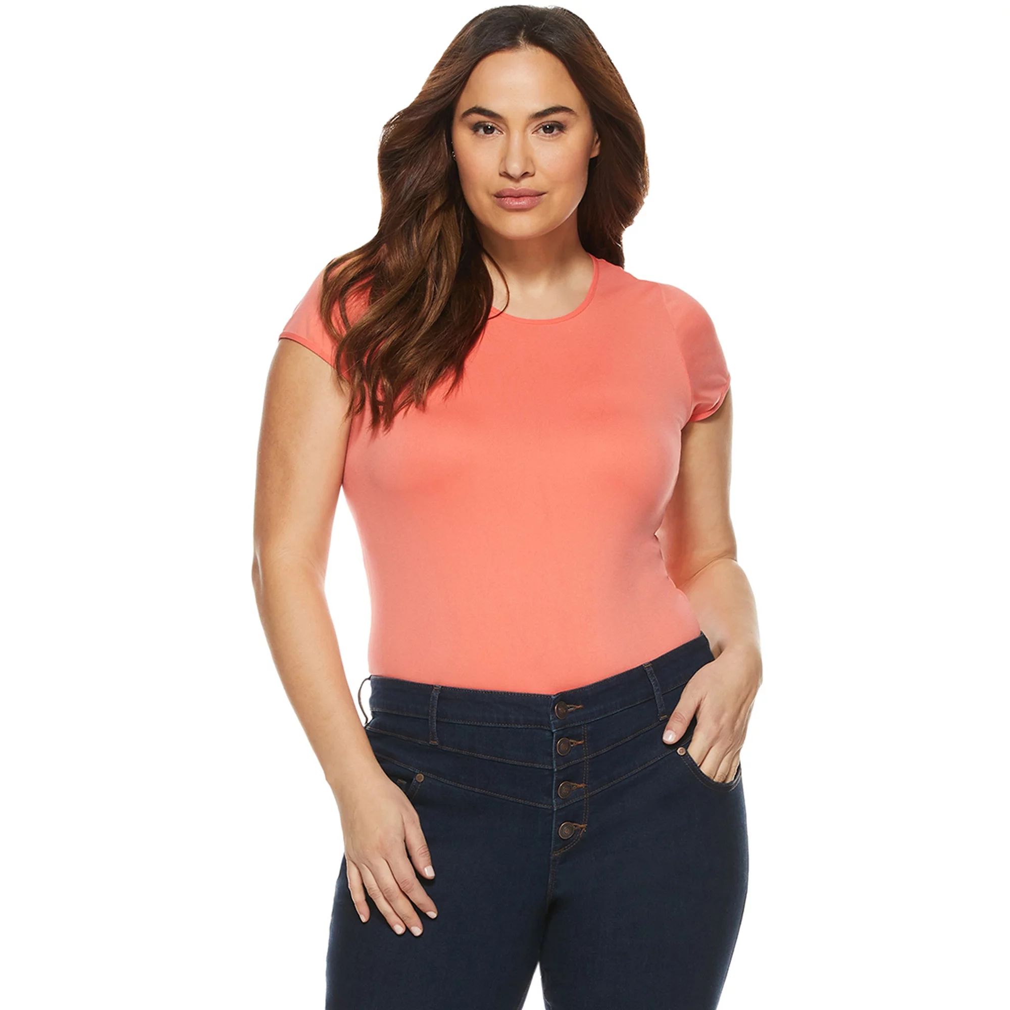 Sofia Jeans by Sofia Vergara Plus Size Cap Sleeve Bodysuit | Walmart (US)