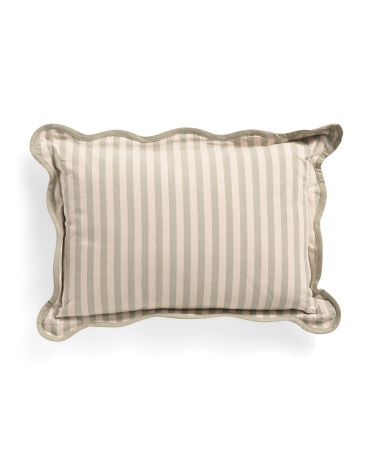 14x20 Striped Pillow With Scalloped Edge | TJ Maxx