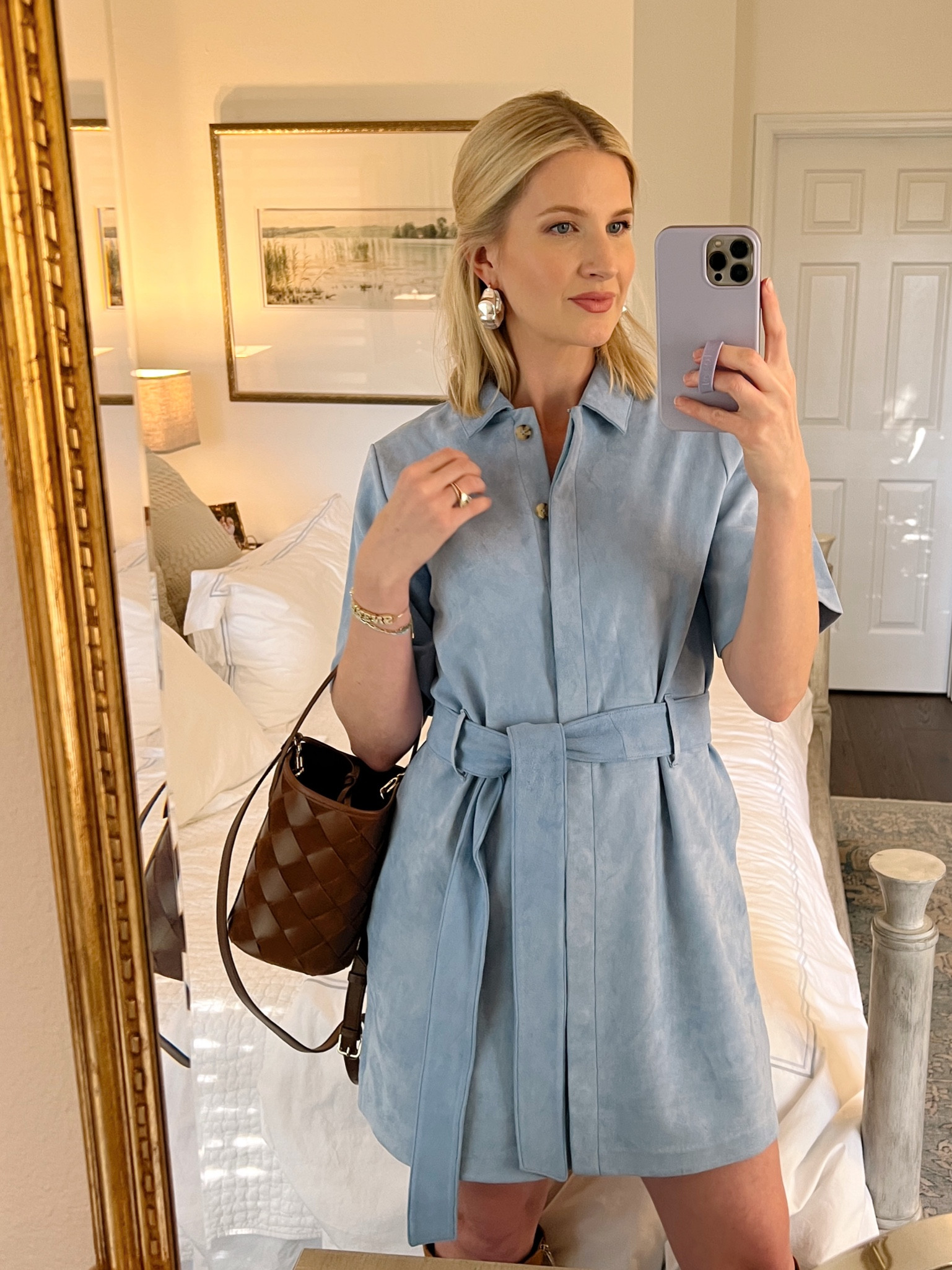 This blue suede dress is so special. In a size small 

#LTKparties #LTKHoliday