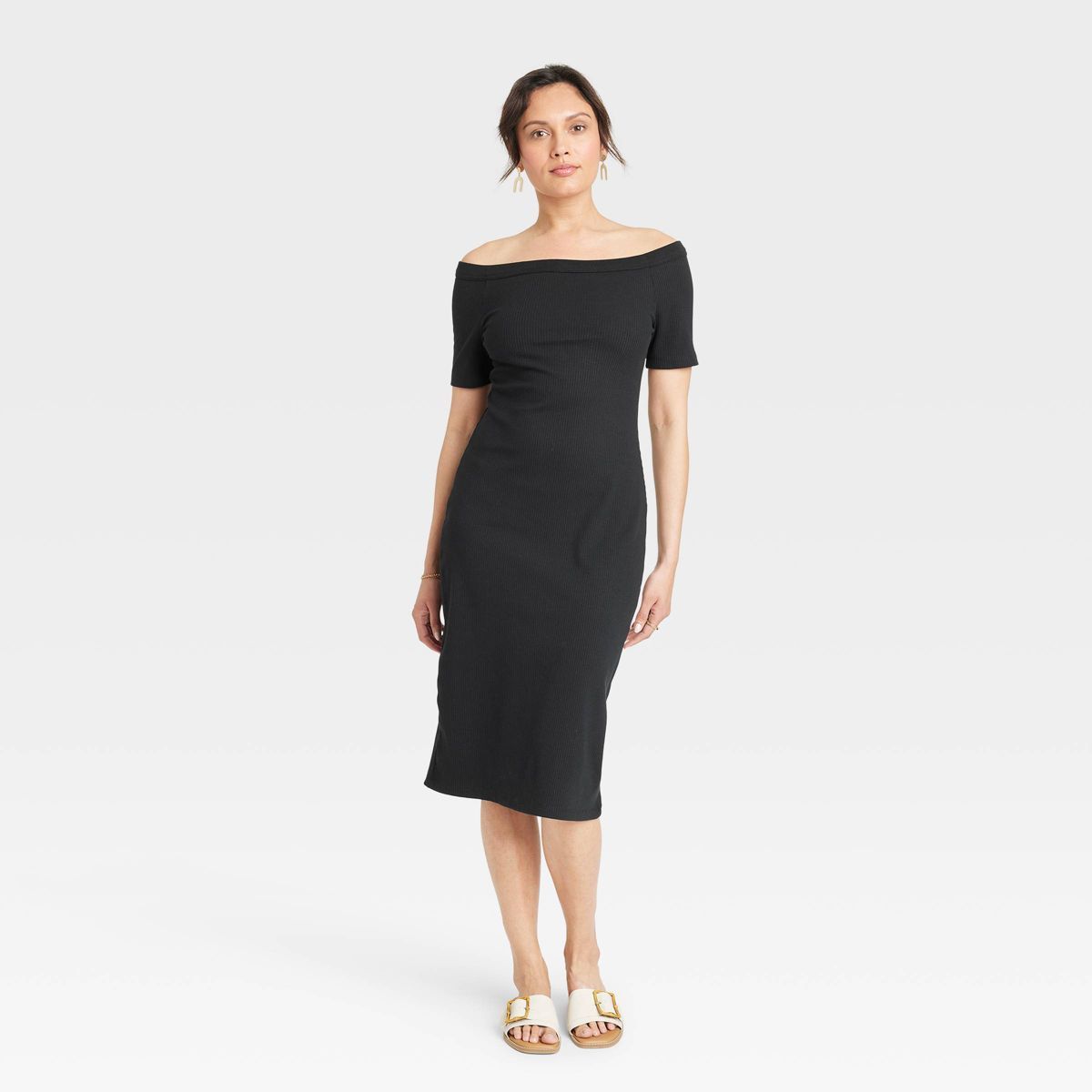 Women's Off Shoulder Midi Bodycon Dress - Universal Thread™ | Target