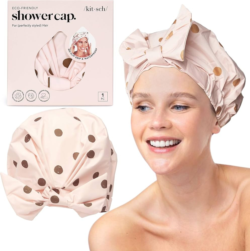 Kitsch Luxury Shower Caps for Women Reusable Waterproof - Large Shower Cap for Women, Non-slip, Q... | Amazon (US)