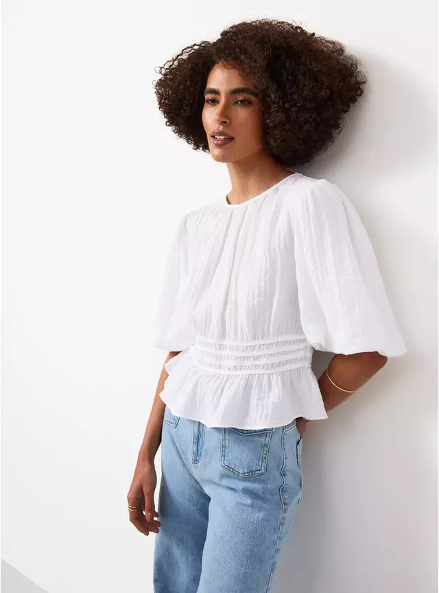 Buy White Waist Detail Blouse 10 | Blouses | Tu | Tu Clothing
