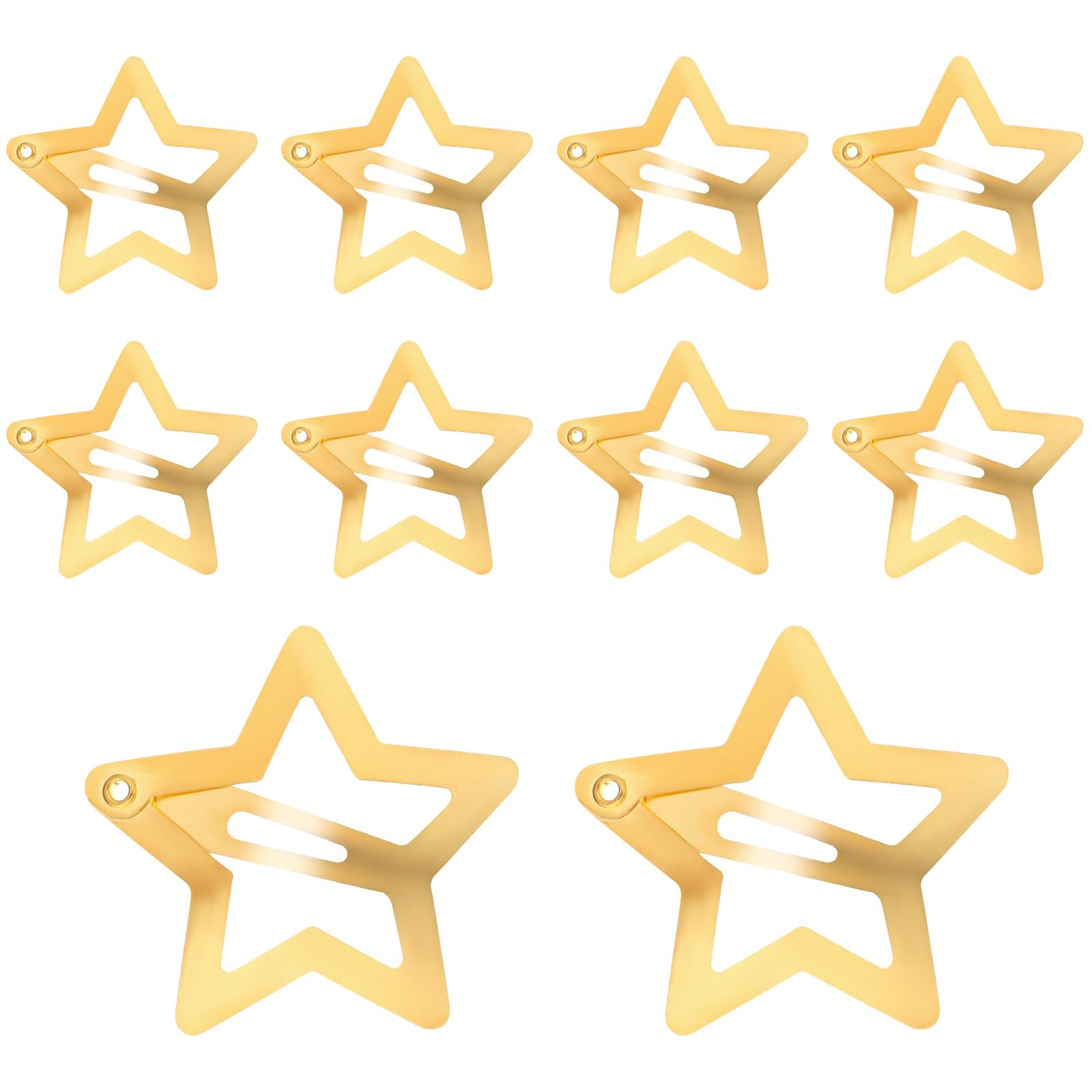 10 Pieces Metal Star Snap Hair Clips Silver Cute Small Hair Barrettes Non-slip Hollow Out Stars H... | Amazon (US)
