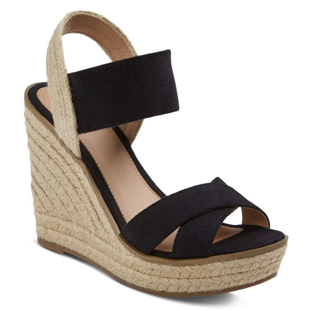 Women's Buffy Espadrille Sandals - Black - 8.5 - Merona | Target