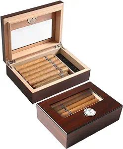 Cigar Humidors box Holds 20-25 Cigars Cigar Gifts for Men, Fathers day - Cigar Accessories - Cher... | Amazon (US)