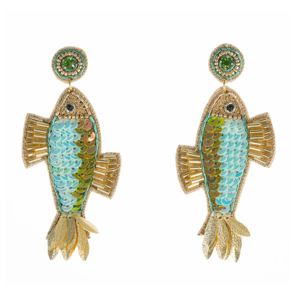 Fancy Fish Earrings in Blue | Beth Ladd Collections