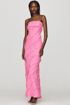 Endless Rose Strapless Textured Column Midi Dress | Anthropologie (US)